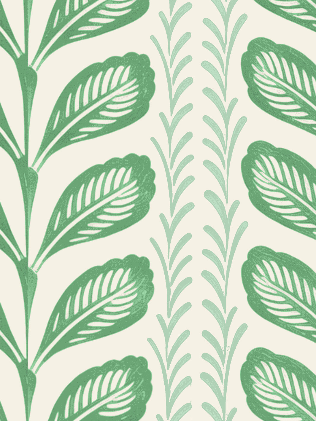 'Painted Vine' Wallpaper by Wallshoppe - Garden Green - Detail