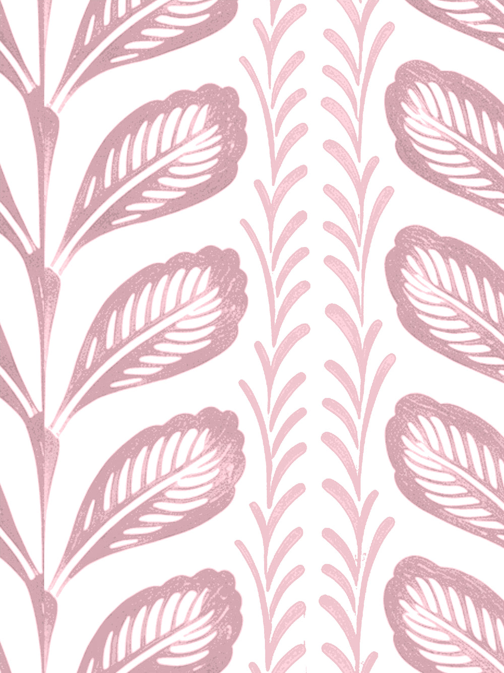 'Painted Vine' Wallpaper by Wallshoppe - Rose Pink - Detail