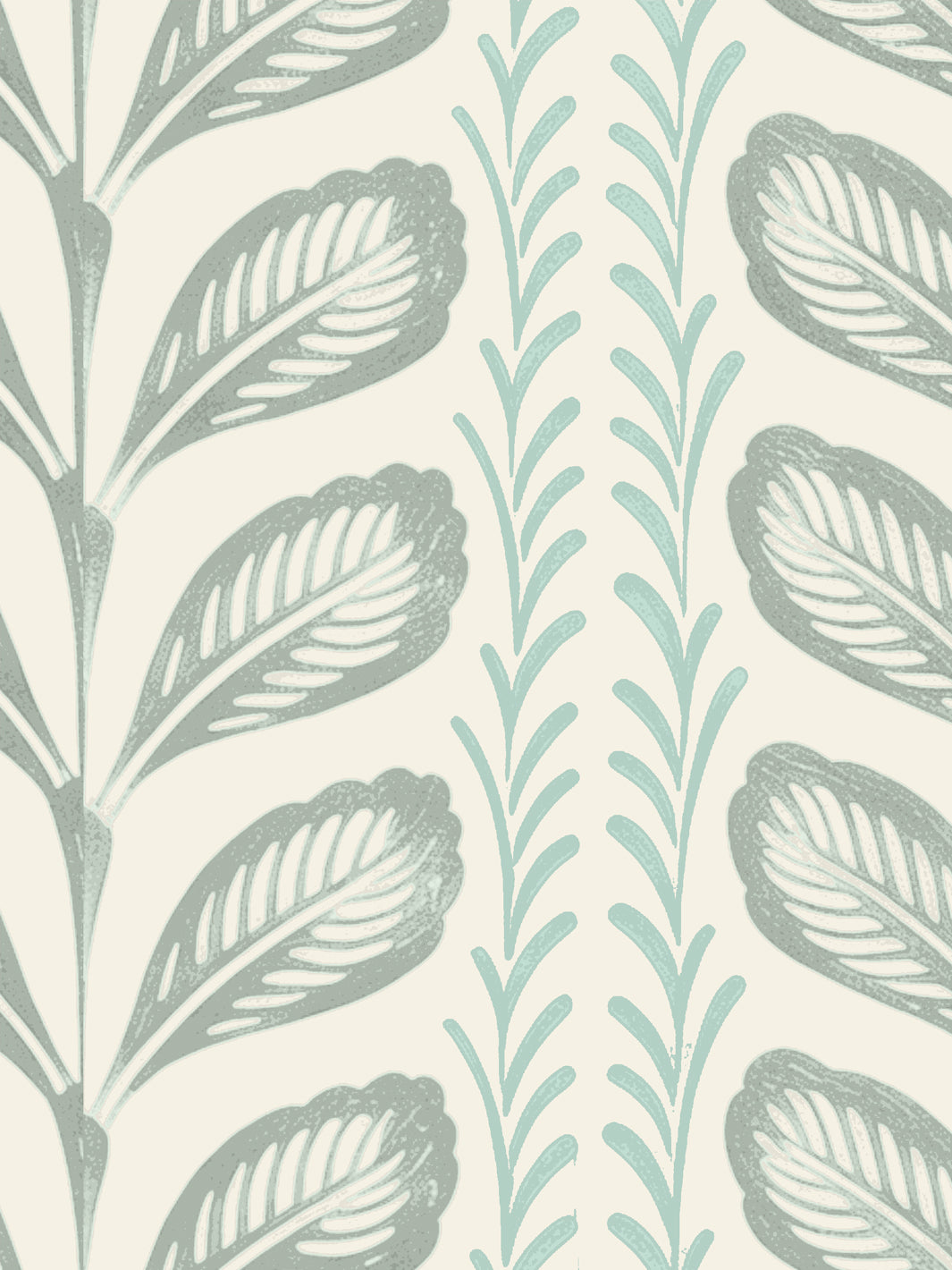 'Painted Vine' Wallpaper by Wallshoppe - Sage Parchment - Detail