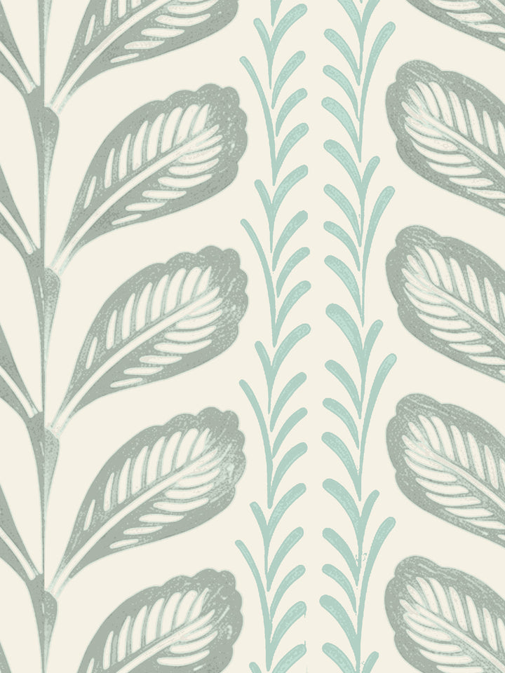 'Painted Vine' Wallpaper by Wallshoppe - Sage Parchment - Detail