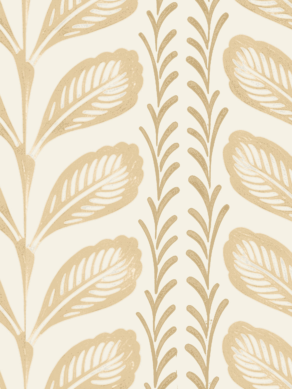 'Painted Vine' Wallpaper by Wallshoppe - Yellow Flax - Detail