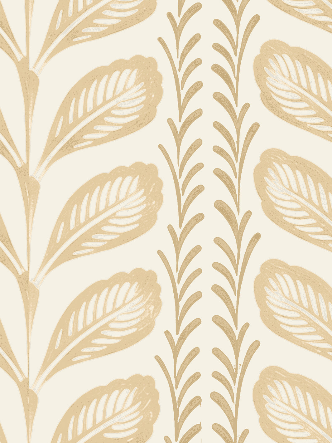 'Painted Vine' Wallpaper by Wallshoppe - Yellow Flax - Detail