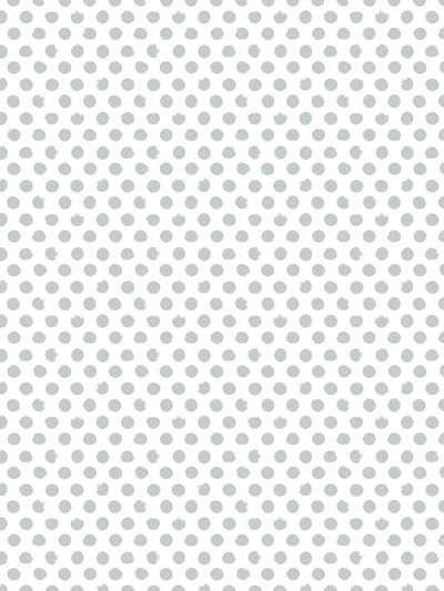 'Painted Dots (White Ground)' Wallpaper by Sugar Paper - Silver Sage