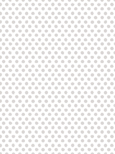 'Painted Dots (White Ground)' Wallpaper by Sugar Paper - Stone