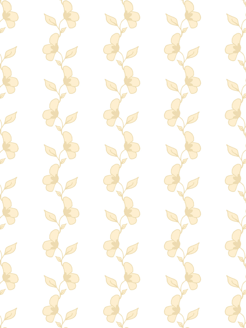 'Paper White Vine' Wallpaper by Wallshoppe - Butter - Detail