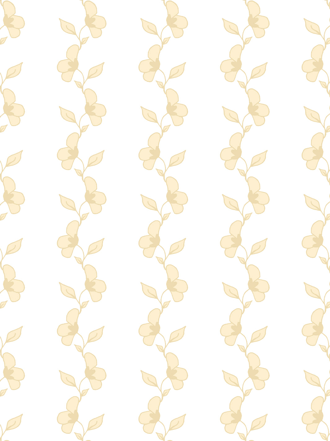 'Paper White Vine' Wallpaper by Wallshoppe - Butter - Detail