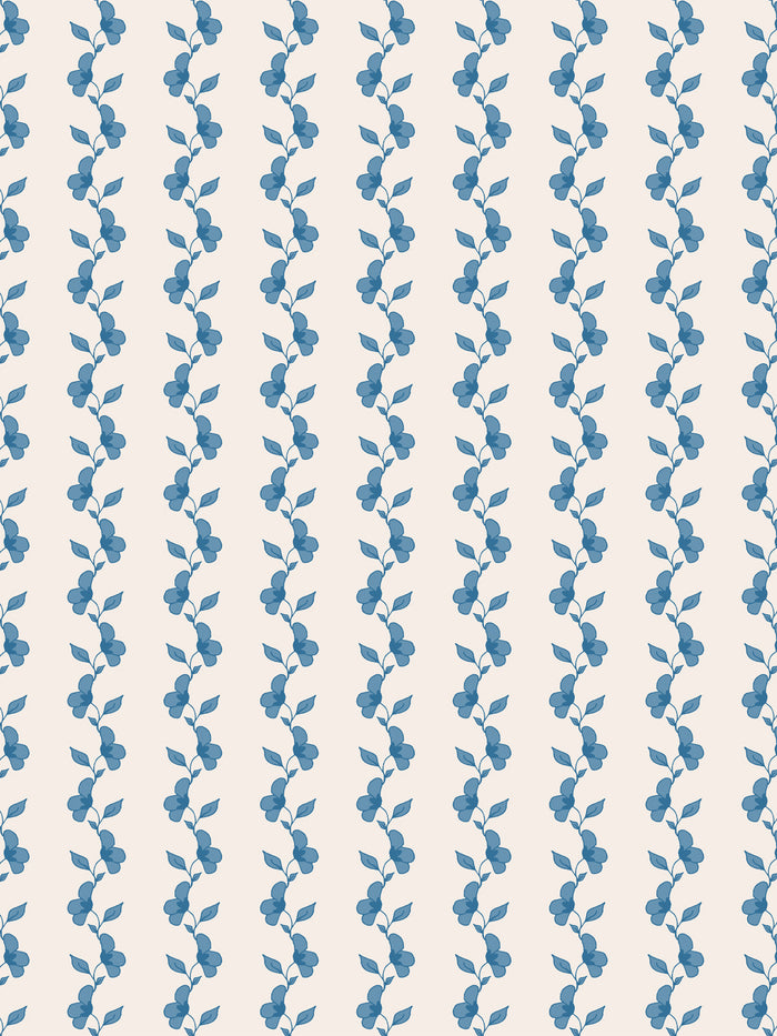 'Paper White Vine' Wallpaper by Wallshoppe - Chambray Cream