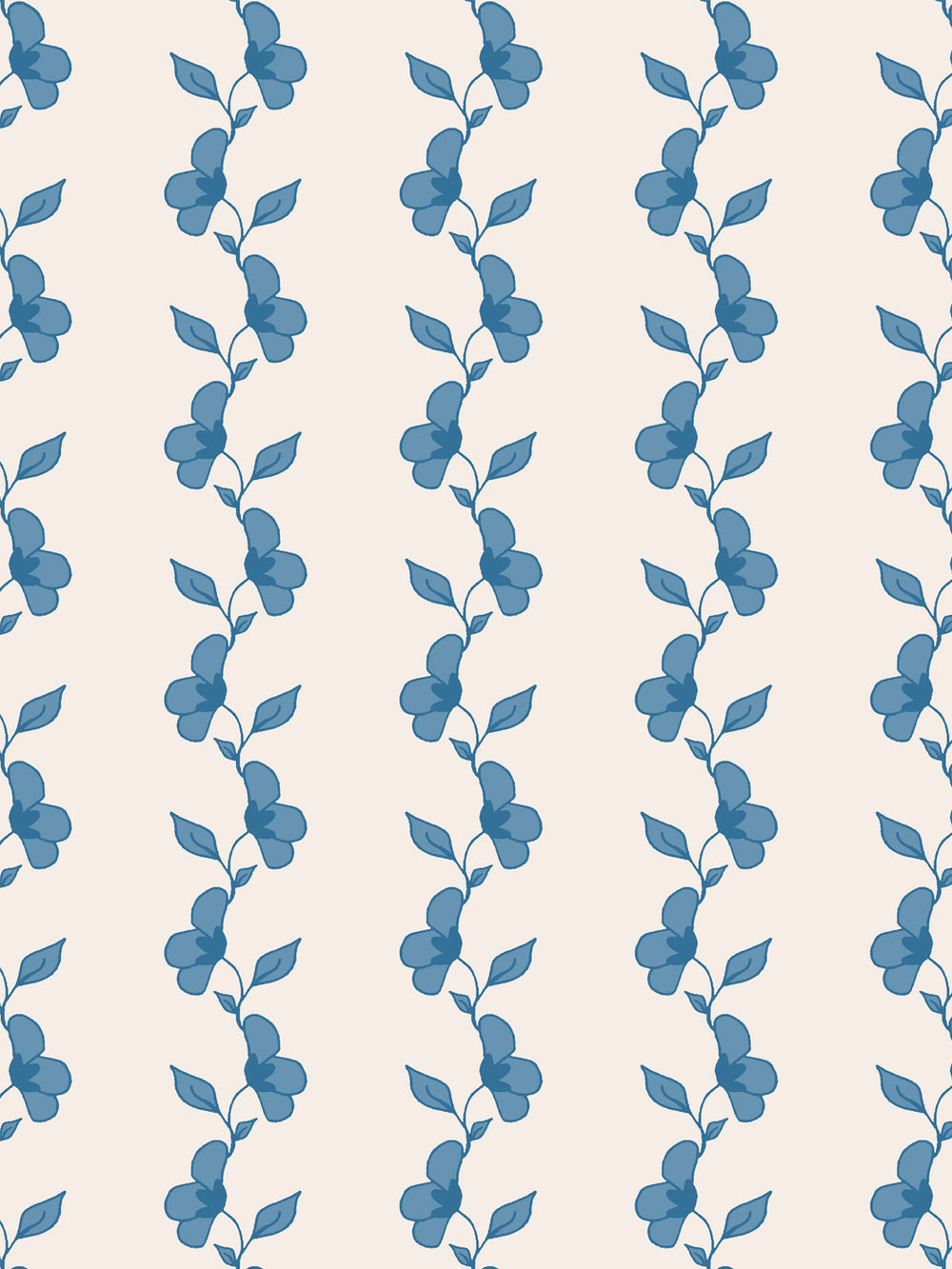 'Paper White Vine' Wallpaper by Wallshoppe - Chambray Cream - Detail