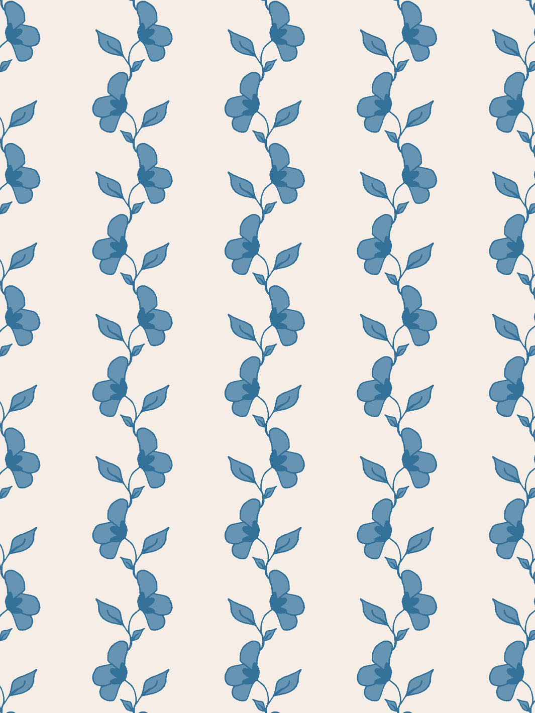 'Paper White Vine' Wallpaper by Wallshoppe - Chambray Cream - Detail