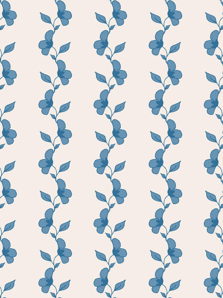 'Paper White Vine' Wallpaper by Wallshoppe - Chambray Cream - Detail
