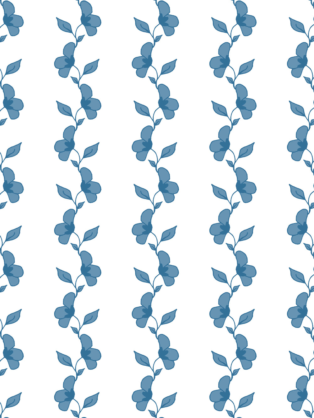 'Paper White Vine' Wallpaper by Wallshoppe - Chambray - Detail