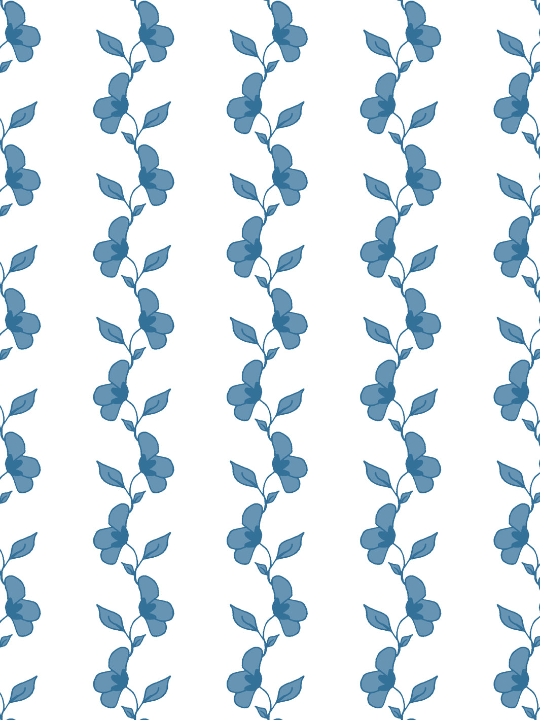 'Paper White Vine' Wallpaper by Wallshoppe - Chambray - Detail
