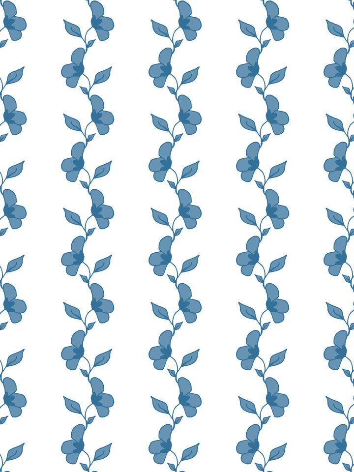 'Paper White Vine' Wallpaper by Wallshoppe - Chambray - Detail