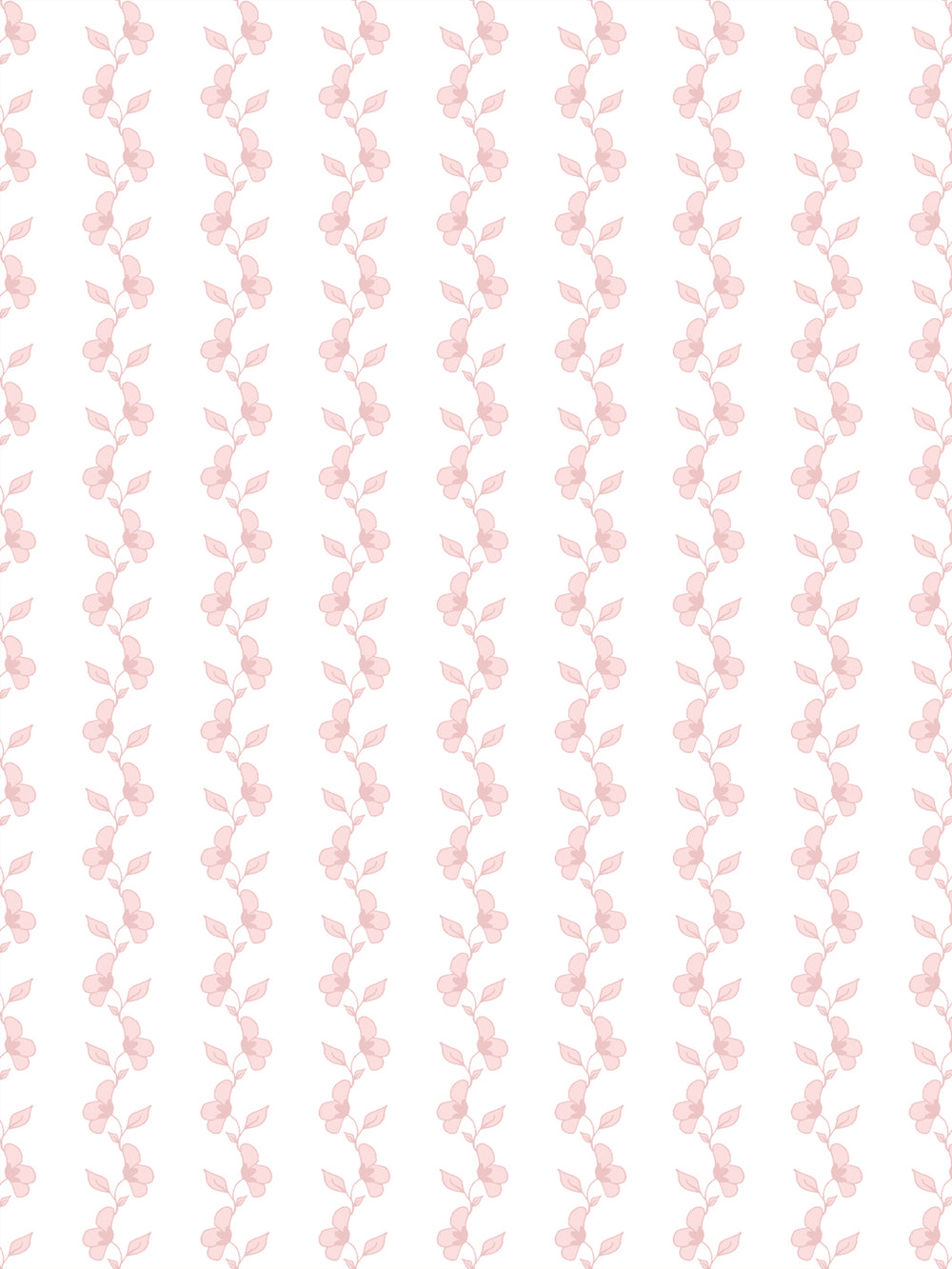 'Paper White Vine' Wallpaper by Wallshoppe - Dusty Pink - Design