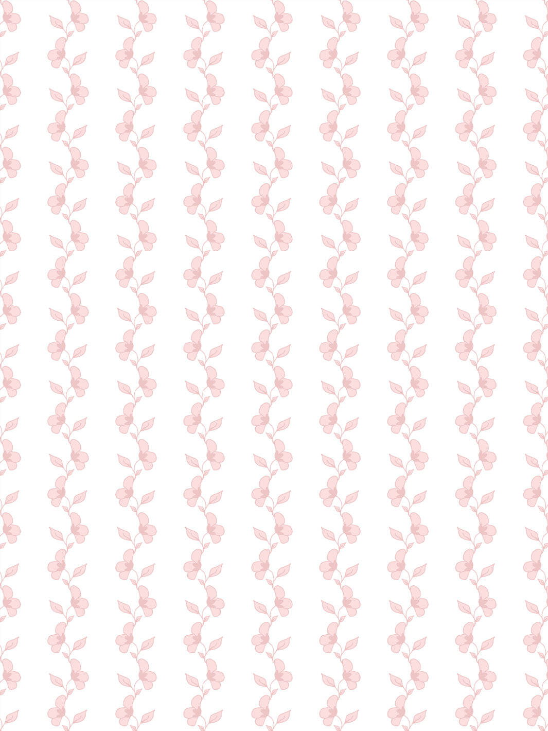 'Paper White Vine' Wallpaper by Wallshoppe - Dusty Pink - Design