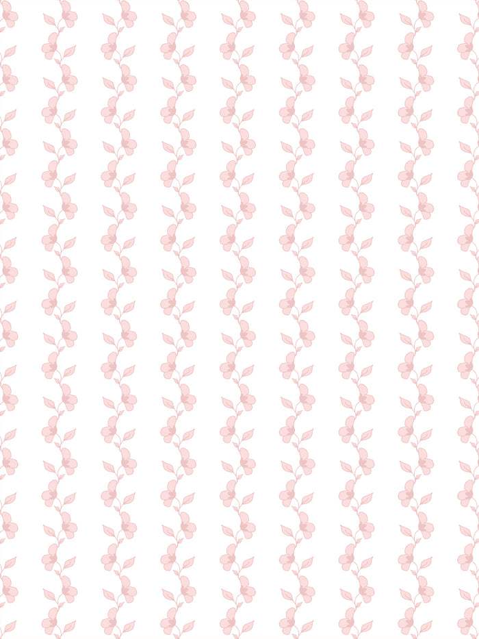 'Paper White Vine' Wallpaper by Wallshoppe - Dusty Pink