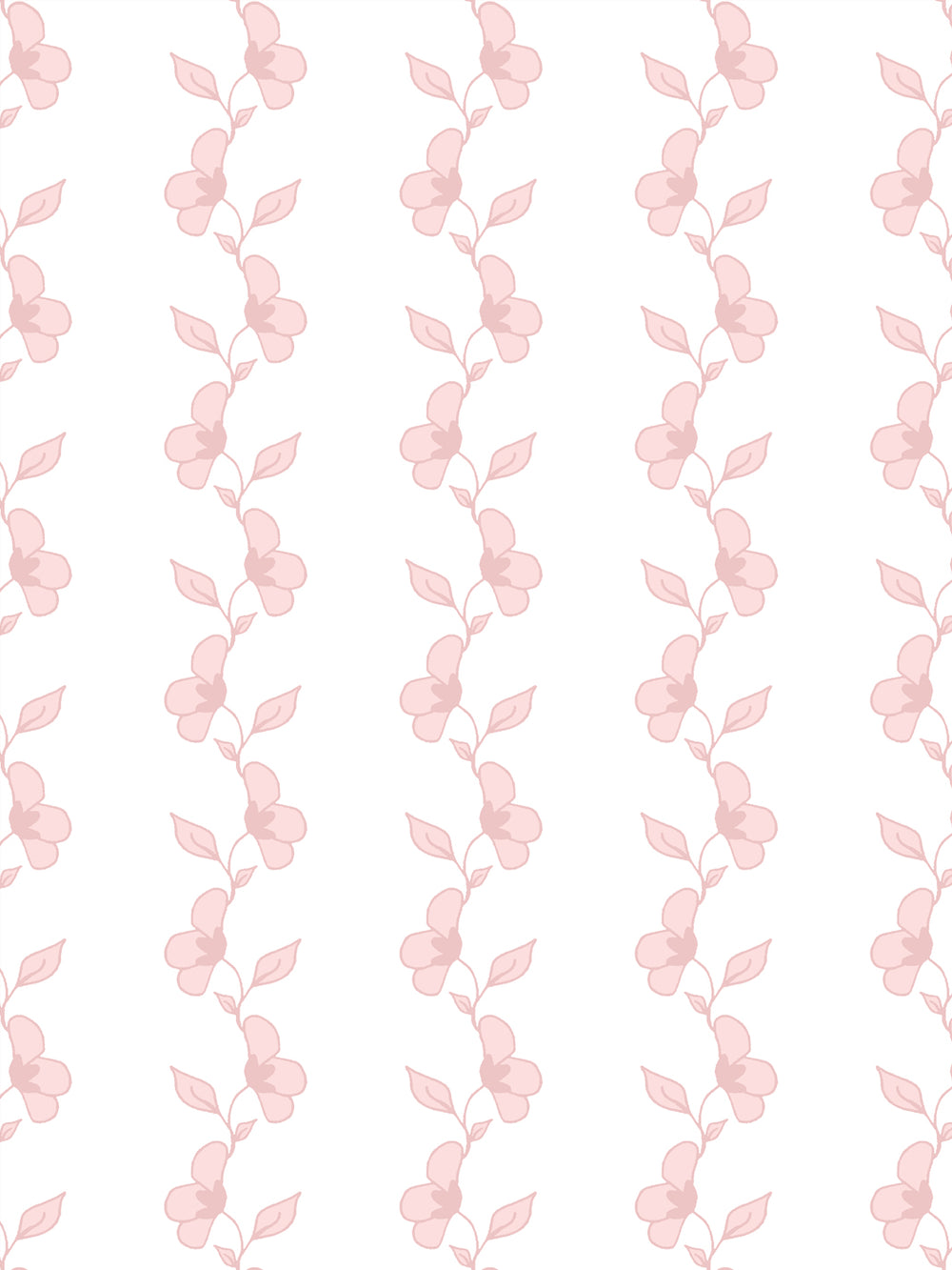 'Paper White Vine' Wallpaper by Wallshoppe - Dusty Pink - Detail