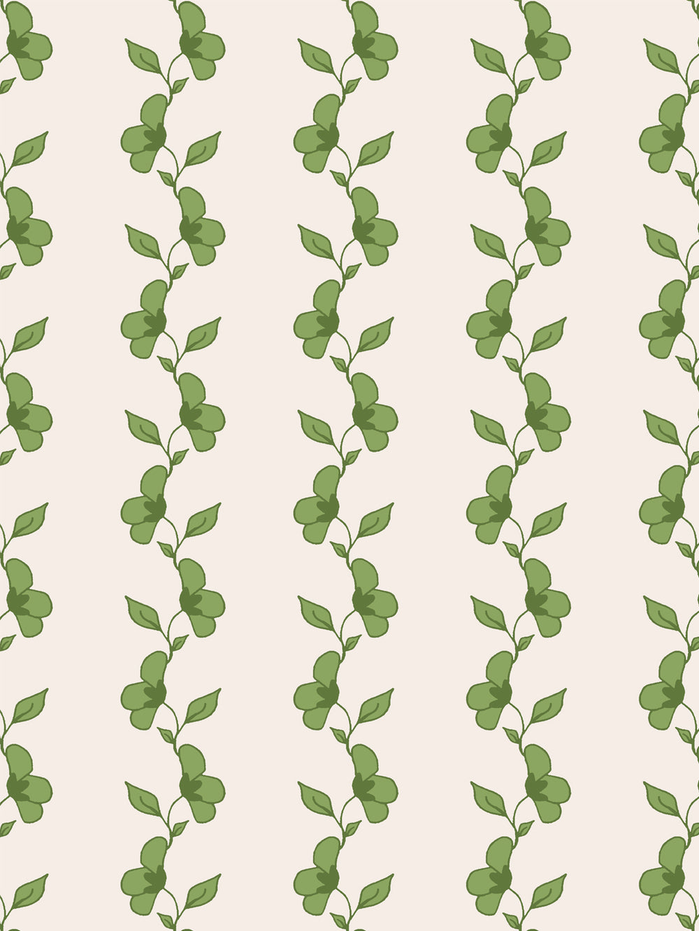 'Paper White Vine' Wallpaper by Wallshoppe - Fern Cream - Detail