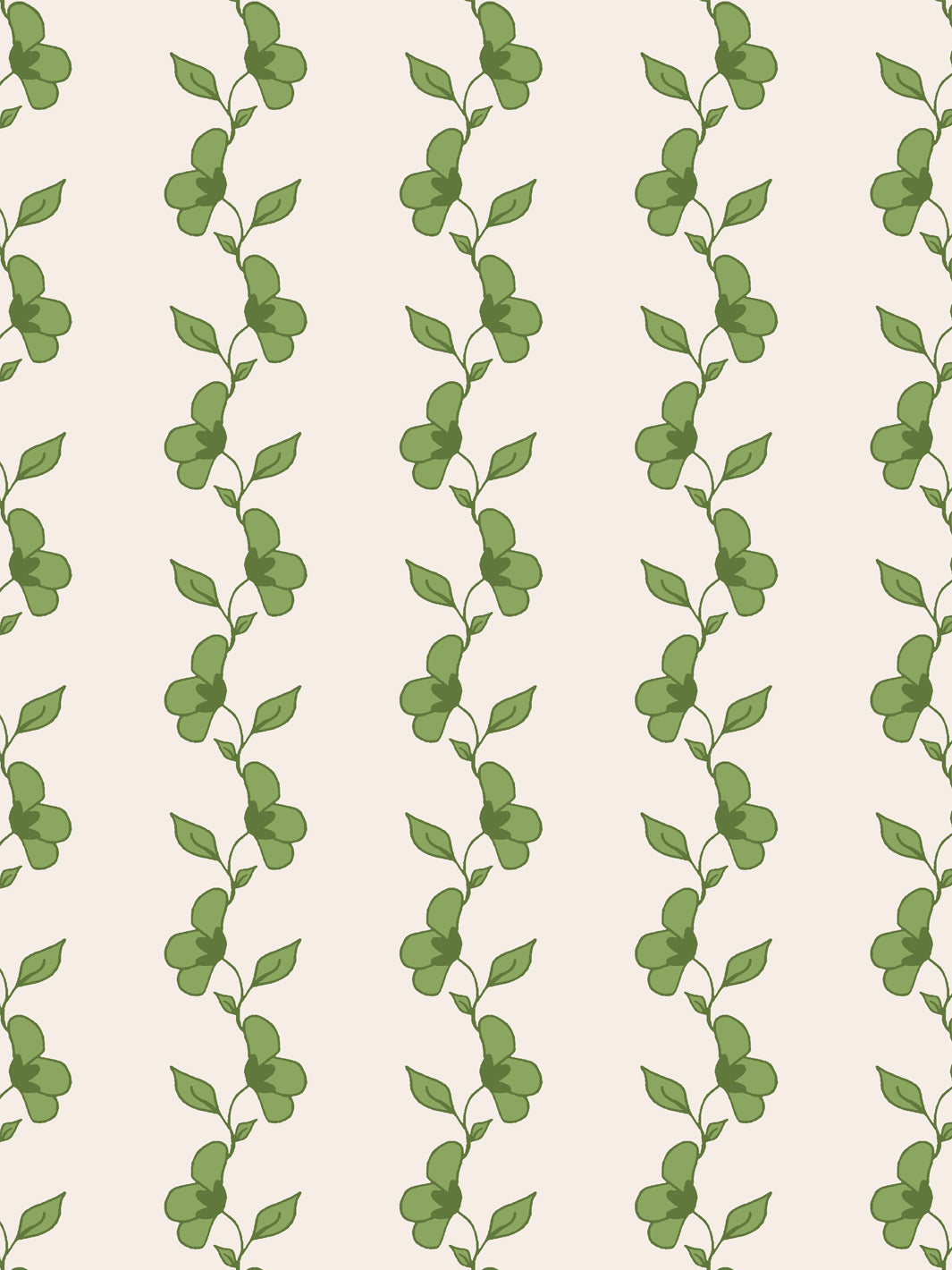 'Paper White Vine' Wallpaper by Wallshoppe - Fern Cream - Detail