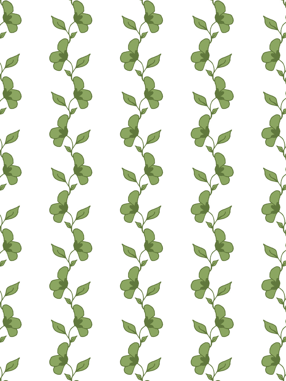 'Paper White Vine' Wallpaper by Wallshoppe - Fern Green - Detail