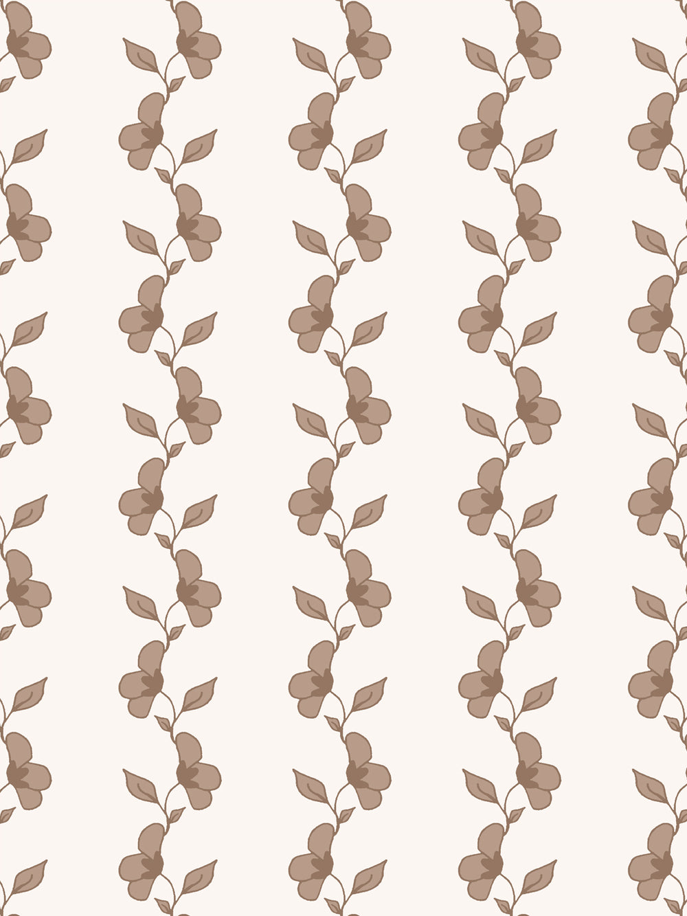 'Paper White Vine' Wallpaper by Wallshoppe - Latte Cream - Detail