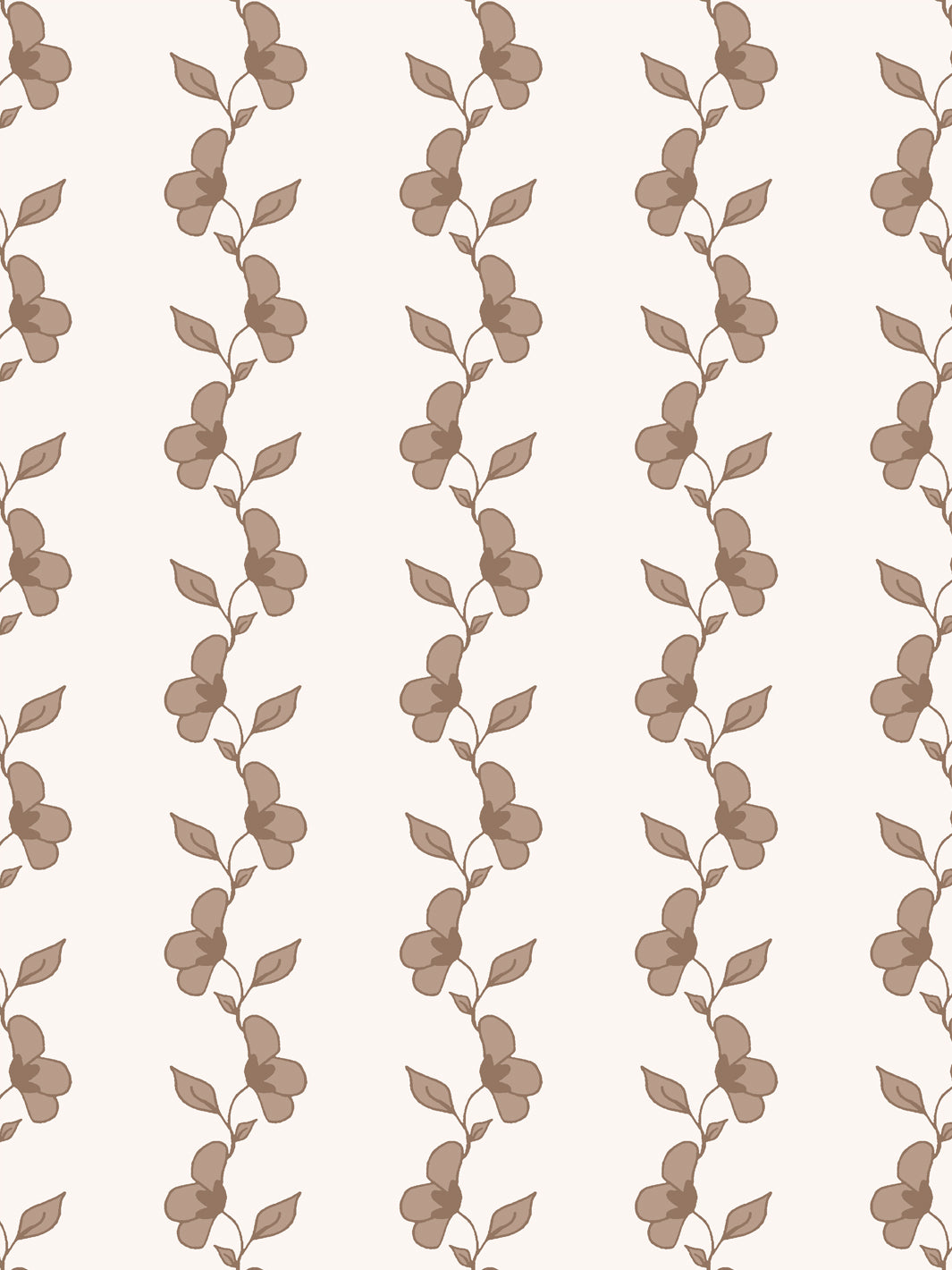'Paper White Vine' Wallpaper by Wallshoppe - Latte Cream - Detail