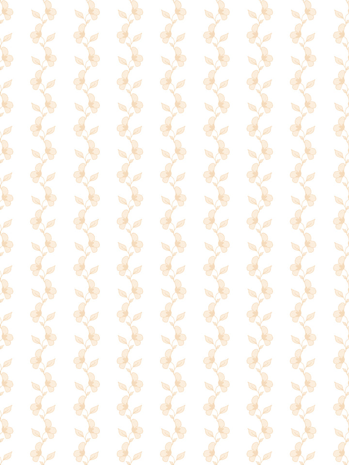 'Paper White Vine' Wallpaper by Wallshoppe - Pale Peach - Design