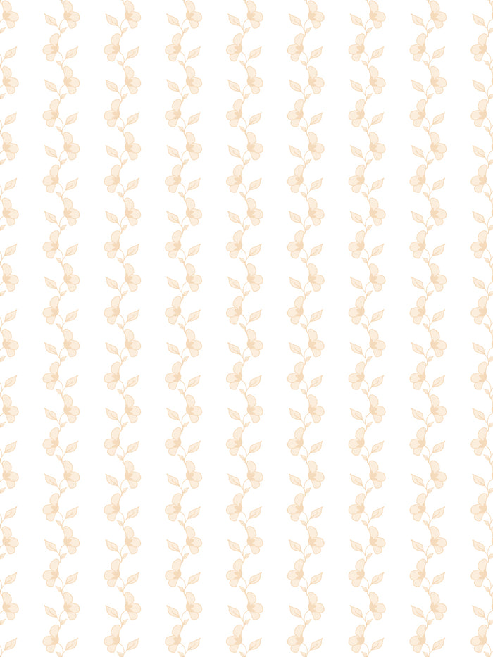 'Paper White Vine' Wallpaper by Wallshoppe - Pale Peach
