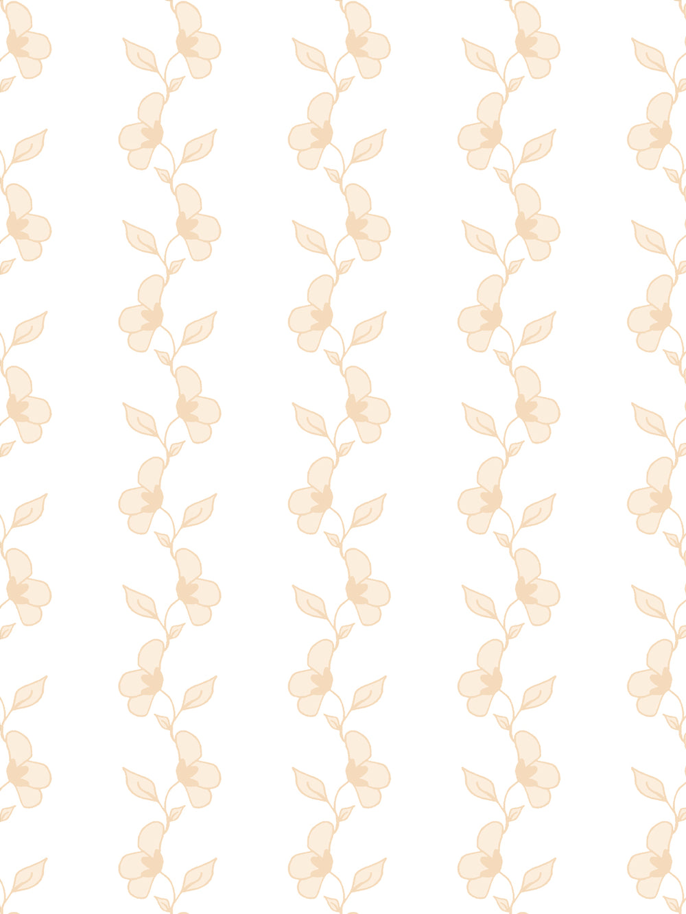 'Paper White Vine' Wallpaper by Wallshoppe - Pale Peach - Detail