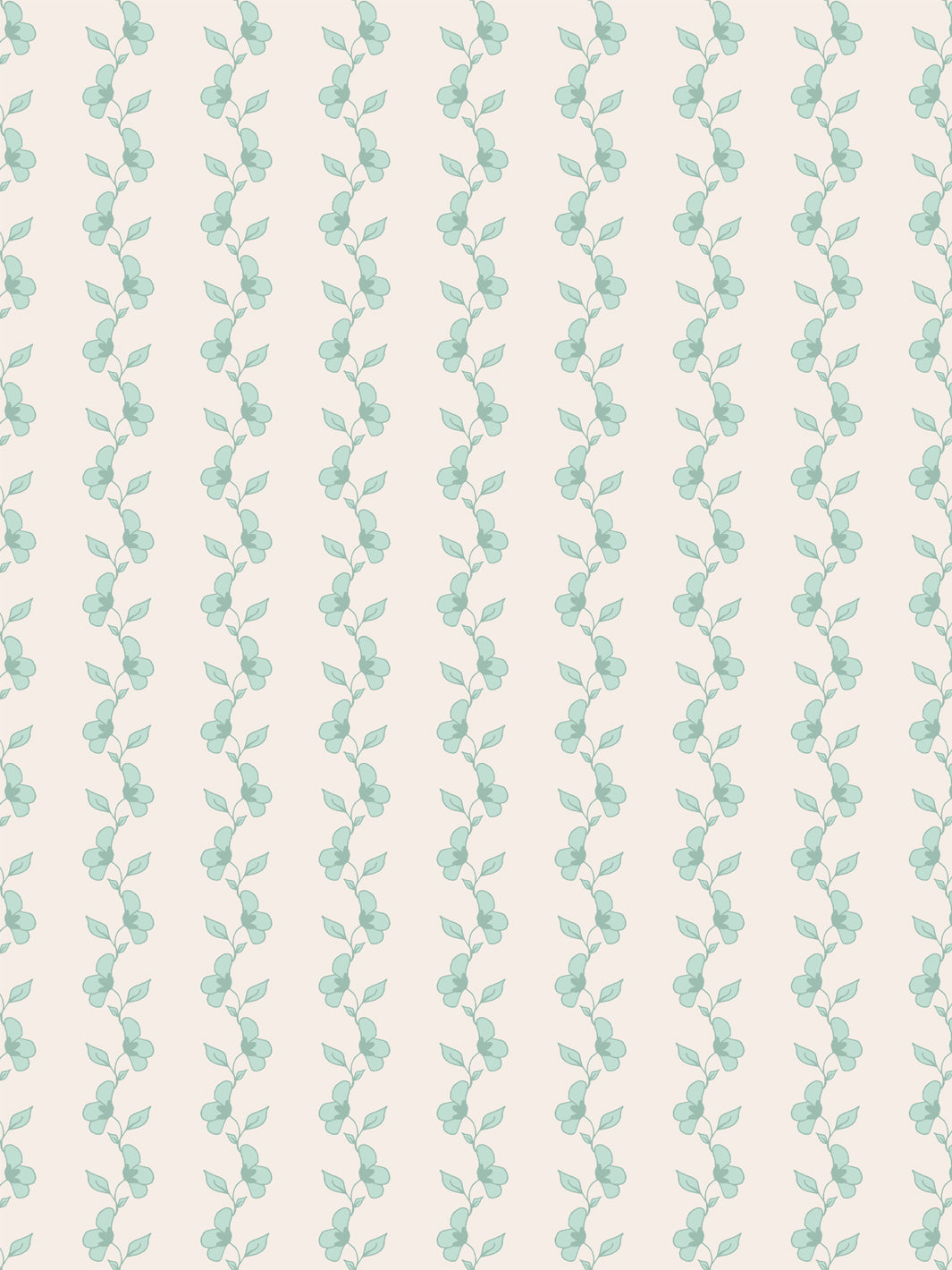 'Paper White Vine' Wallpaper by Wallshoppe - Seafoam Cream - Design