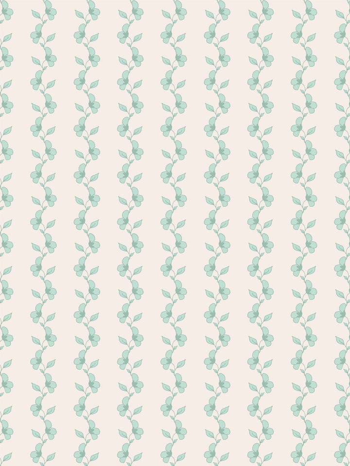 'Paper White Vine' Wallpaper by Wallshoppe - Seafoam Cream - Design