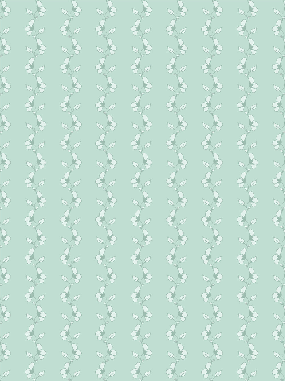 'Paper White Vine' Wallpaper by Wallshoppe - Seafoam - Design