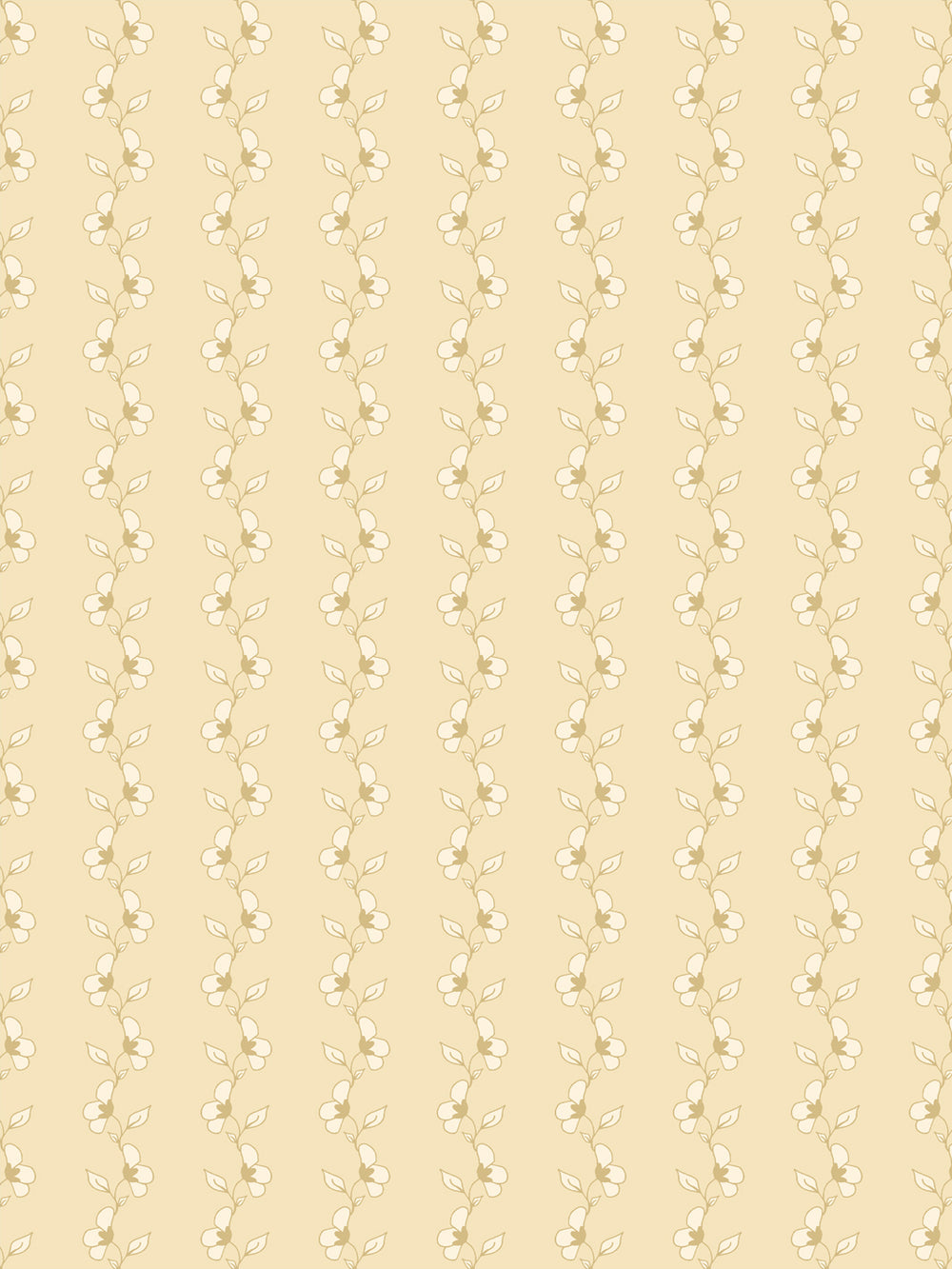 'Paper White Vine' Wallpaper by Wallshoppe - Warm Butter - Design
