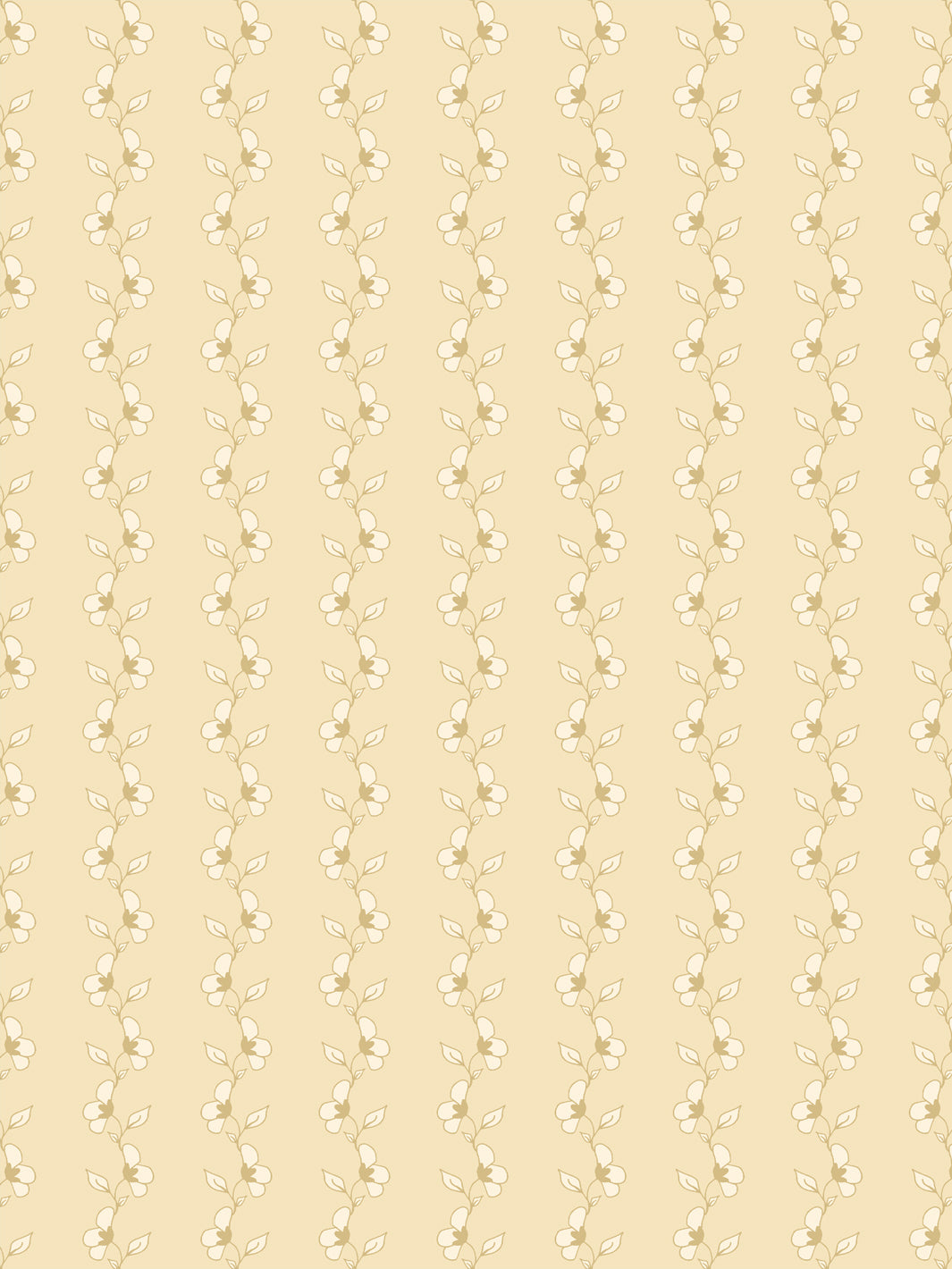 'Paper White Vine' Wallpaper by Wallshoppe - Warm Butter - Design