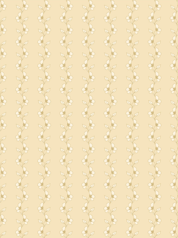 'Paper White Vine' Wallpaper by Wallshoppe - Warm Butter - Design