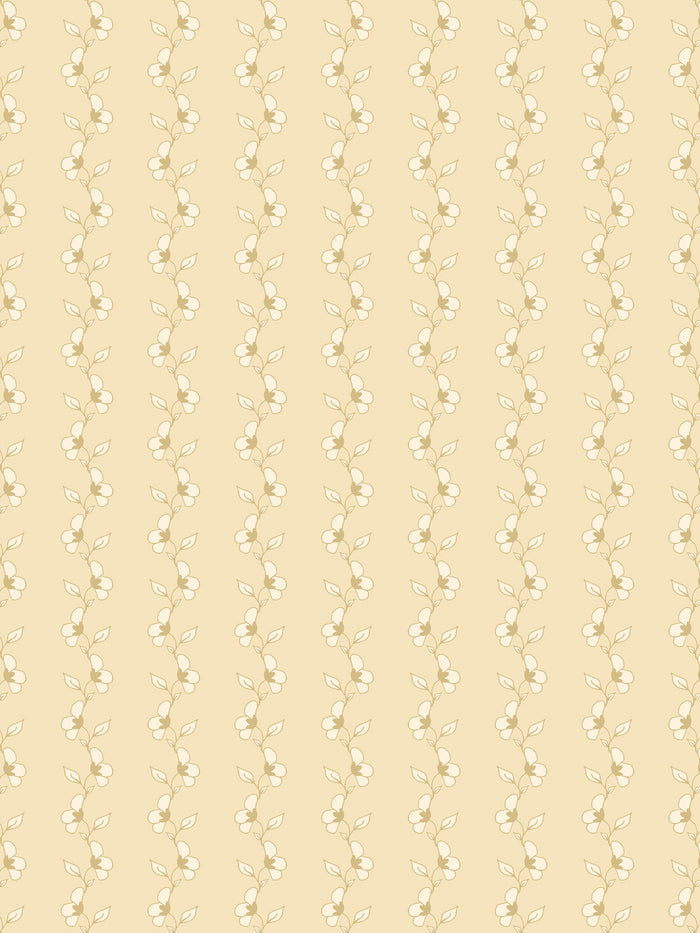 'Paper White Vine' Wallpaper by Wallshoppe - Warm Butter