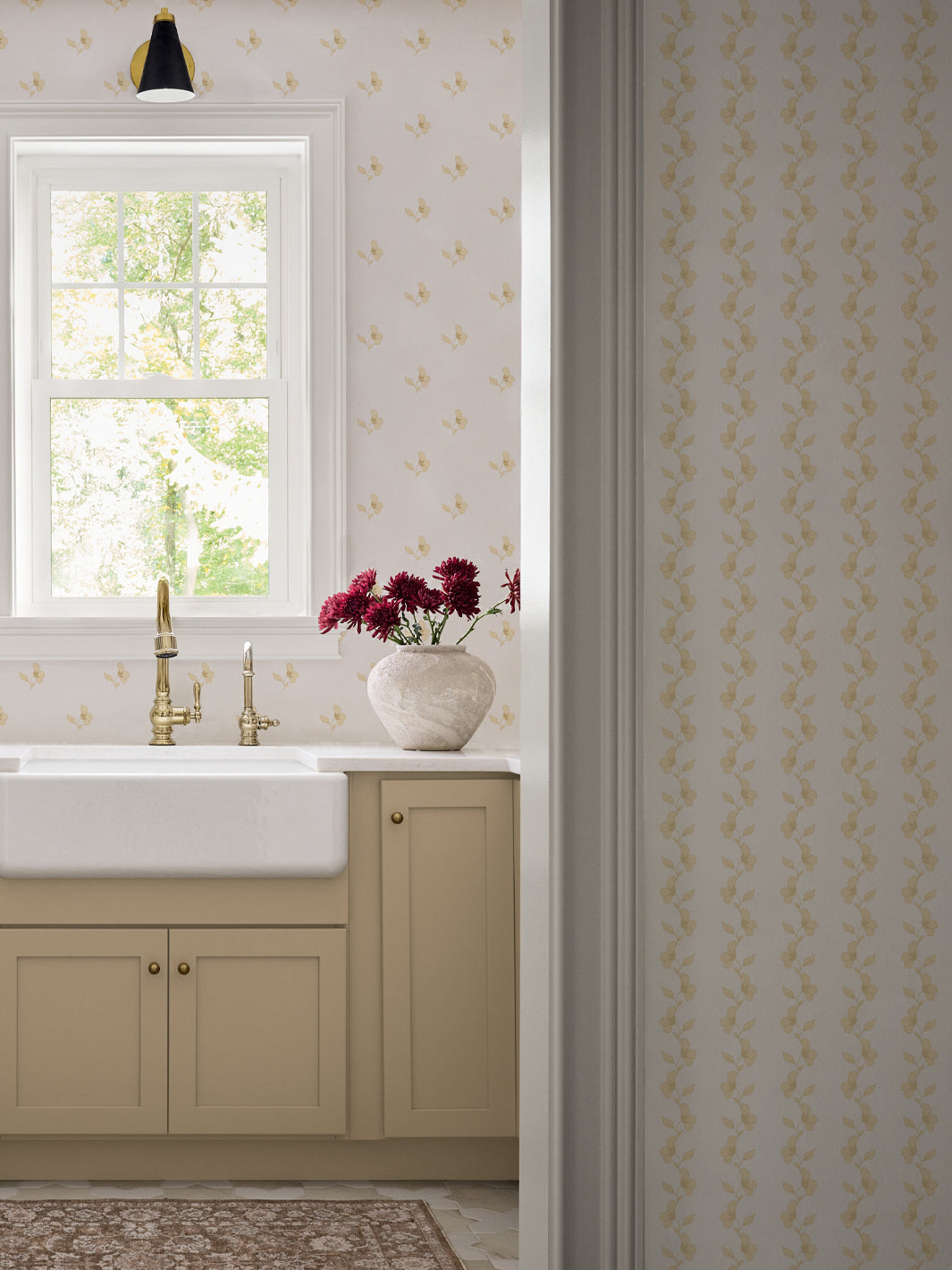 'Paper White' Wallpaper by Wallshoppe - Butter - Room Shot