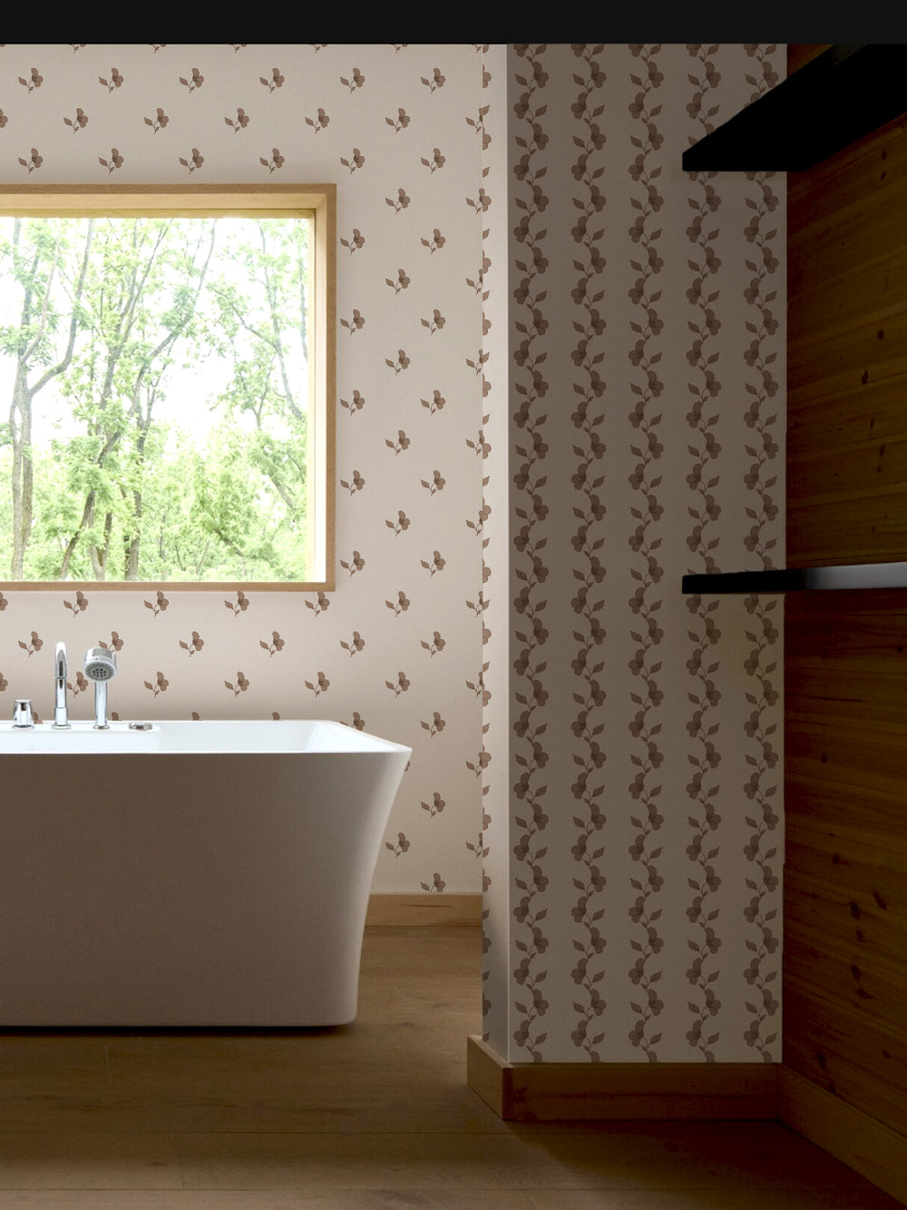 'Paper White' Wallpaper by Wallshoppe - Latte Cream - Room Shot