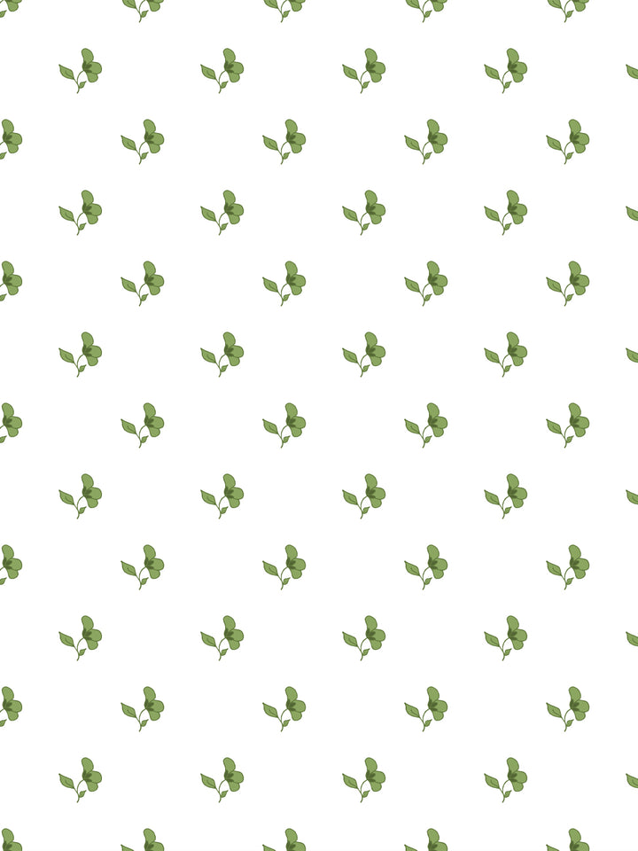 'Paper White' Wallpaper by Wallshoppe - Fern Green
