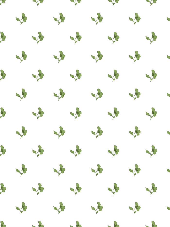 'Paper White' Wallpaper by Wallshoppe - Fern Green