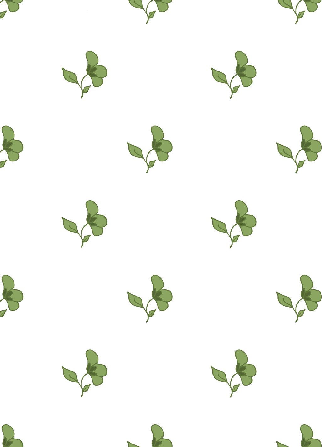 'Paper White' Wallpaper by Wallshoppe - Fern Green