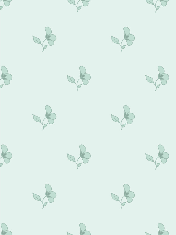 'Paper White' Wallpaper by Wallshoppe - Seafoam