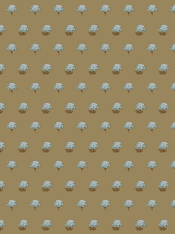 'Peony Party' Wallpaper by Wallshoppe - Aged Olive