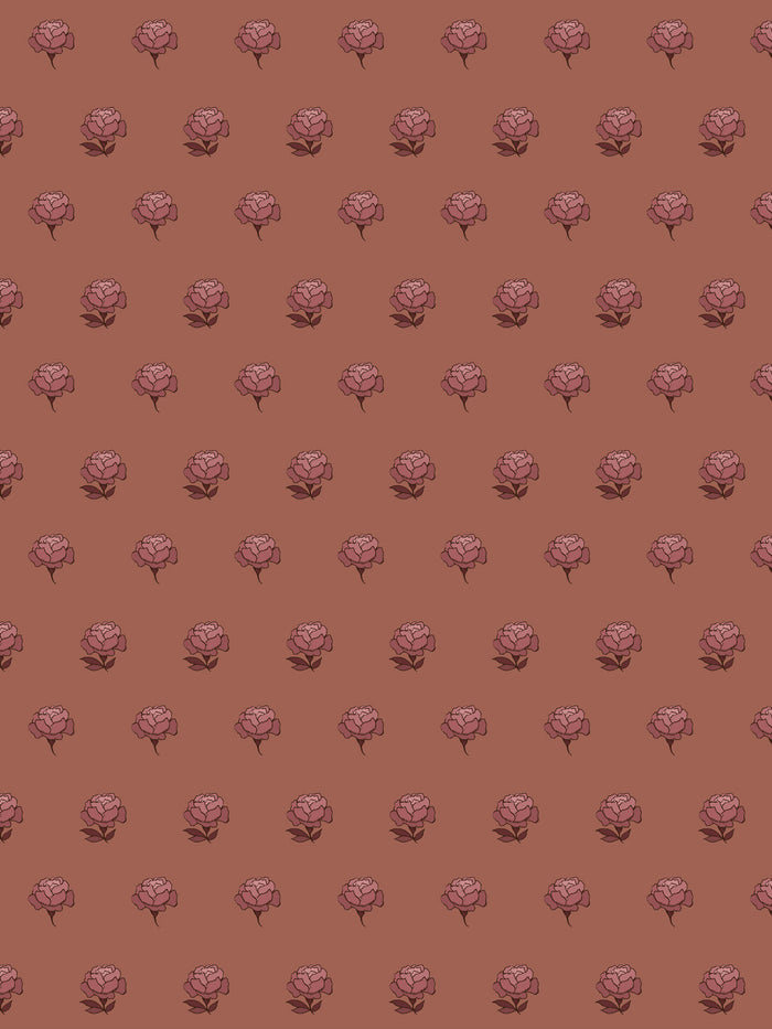 'Peony Party' Wallpaper by Wallshoppe - Rose Painted Clay