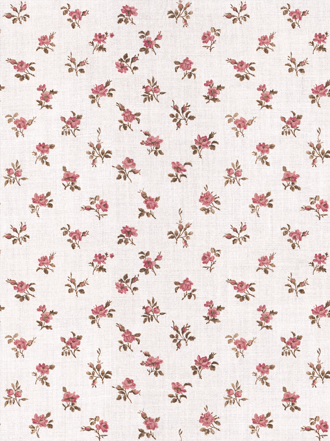 'Petit Rosebud' Linen Fabric by Clare V. - Blush Clay
