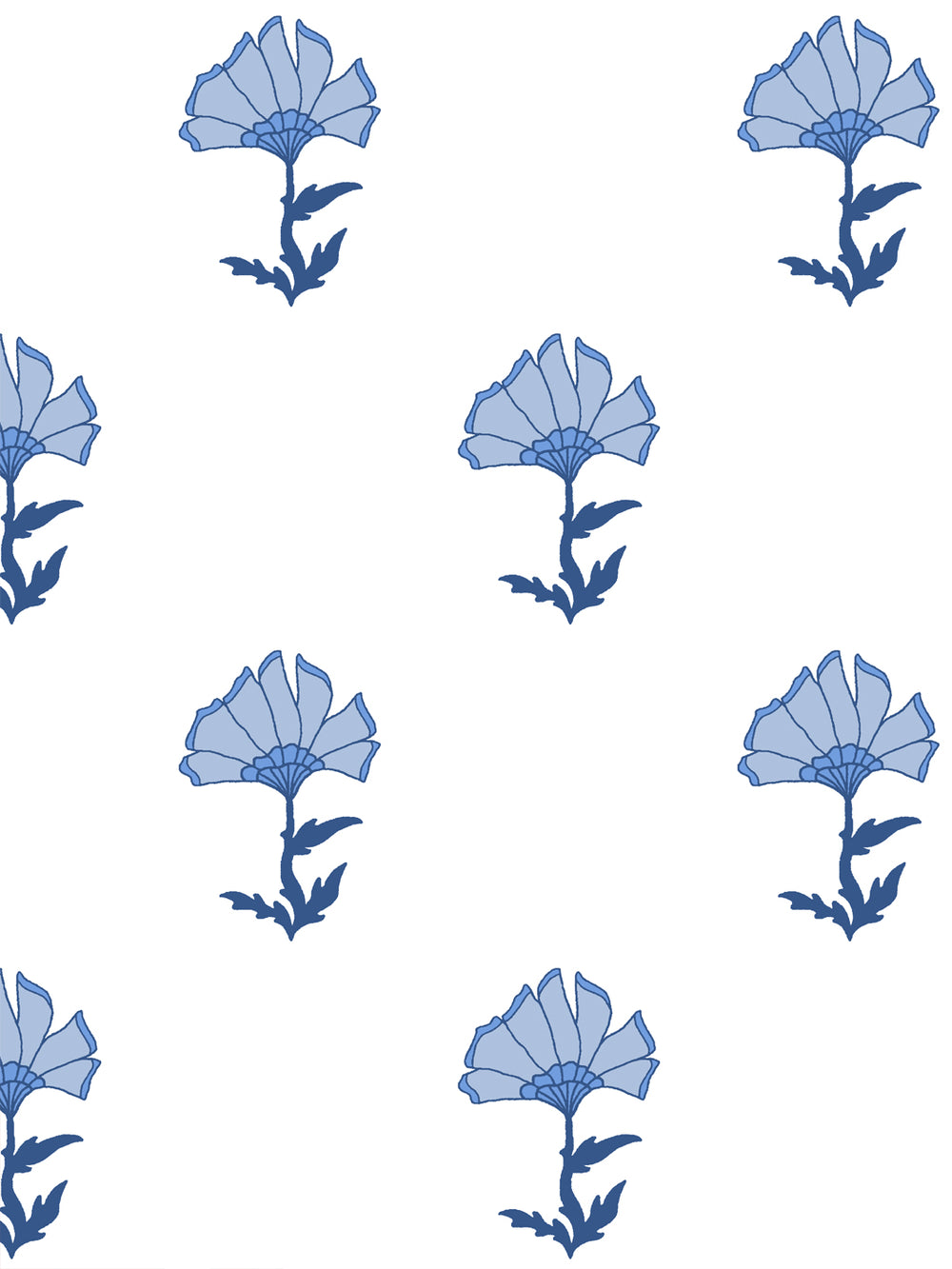 'Petticoat' Wallpaper by Wallshoppe - Cerulean Blue - Design