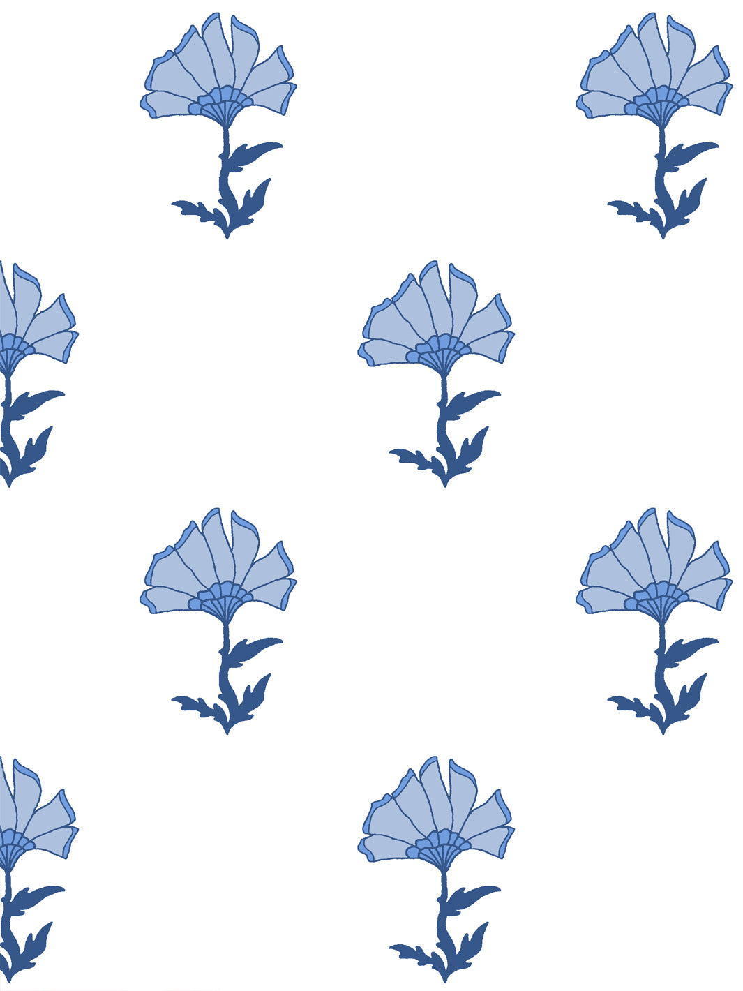 'Petticoat' Wallpaper by Wallshoppe - Cerulean Blue - Design
