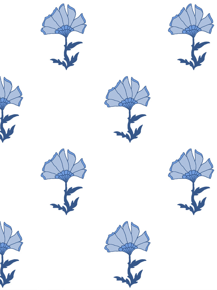 'Petticoat' Wallpaper by Wallshoppe - Cerulean Blue - Design