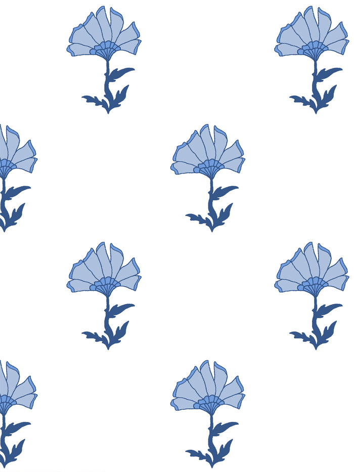 'Petticoat' Wallpaper by Wallshoppe - Cerulean Blue