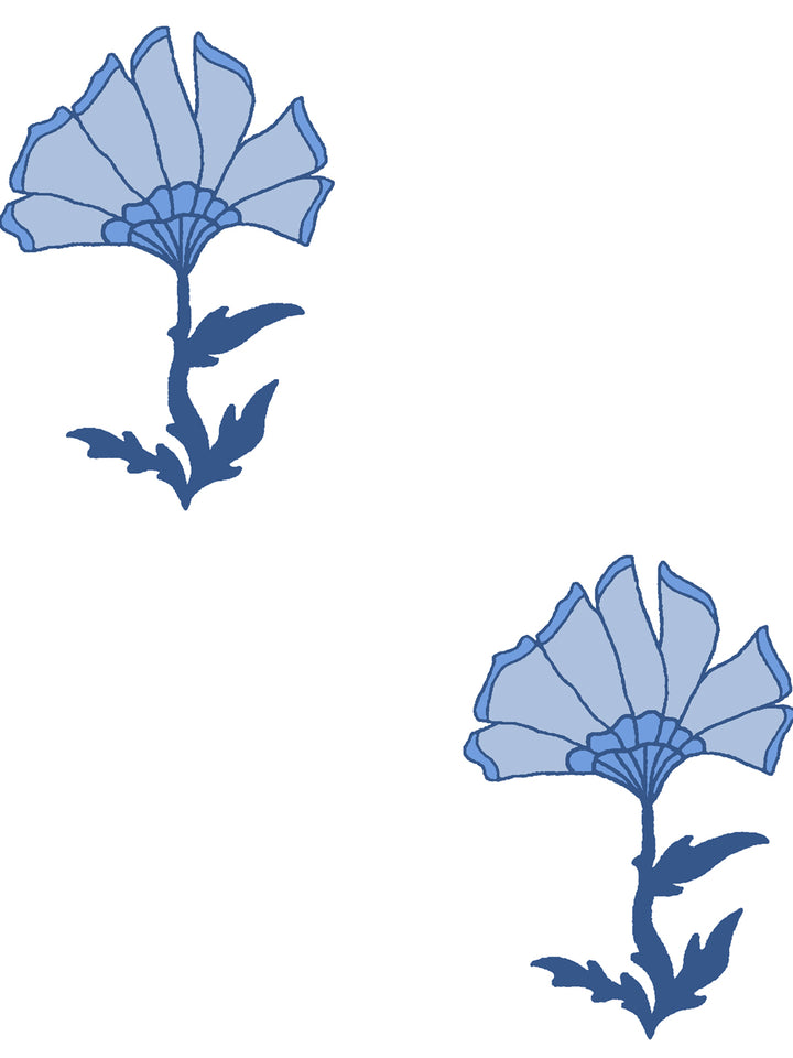 'Petticoat' Wallpaper by Wallshoppe - Cerulean Blue - Detail